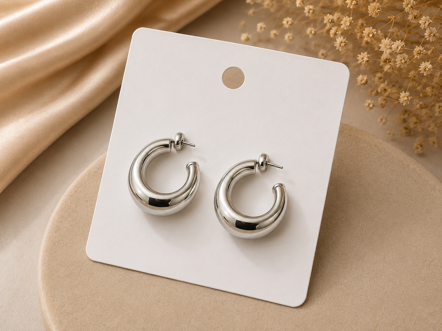 Aretes de Aro Plateados – Livianos