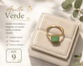 Anillo Dorado con Piedra Verde – Size 9