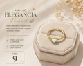 Anillo Dorado con Piedra Verde – Size 9