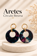 Aretes Círculo de Resina – Diseño Moderno