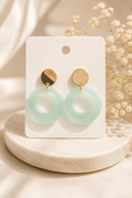 Aretes Círculo Menta – Elegancia Atemporal